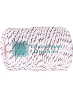 Фал Сибртех плетеный полипр. 16-прядный с полипр. серд. 6 мм, бухта 100 м, 320 кгс