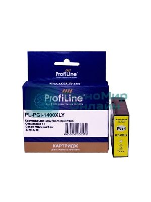 Картридж струйный ProfiLine PL-PGI-1400XLY для принтеров Canon MB2040/MB2140/MB2340/MB2740 с чернилами Yellow