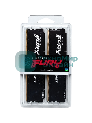 Оперативная память Kingston Fury Beast, DDR5, 32Gb (2x16GB), 6000MHz, CL30, DIMM, с радиатором, черный