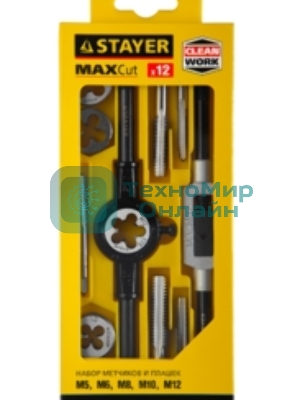 Набор метчиков и плашек Stayer 28012-H12_z01 12 предметов (жесткий кейс)
