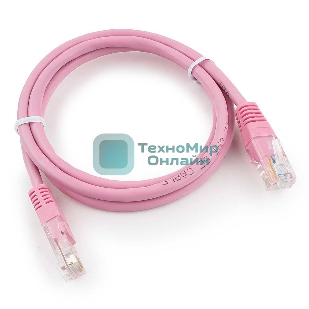 Патч-корд UTP Cablexpert cat.5e, 1м, литой, многожильный, розовый