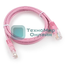 Патч-корд UTP Cablexpert cat.5e, 1м, литой, многожильный, розовый