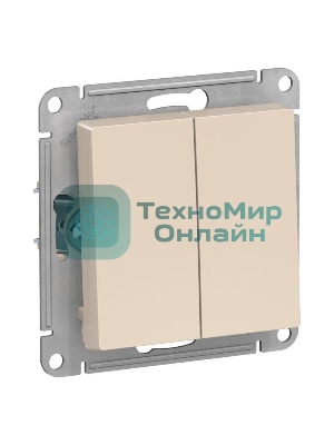 Механизм выключателя 2-кл. СП AtlasDesign 10А IP20 (сх. 5) 10AX беж.