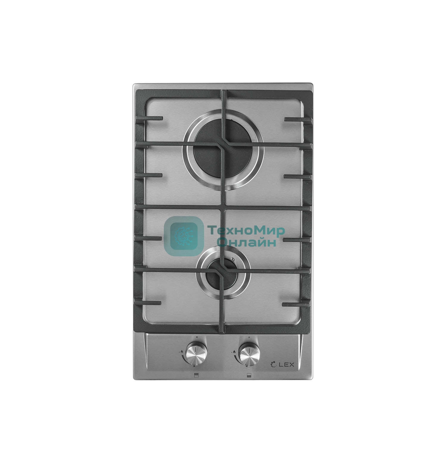 Газовая варочная панель LEX GVS 321 Inox 4000Вт 2 комфорки нерж.сталь