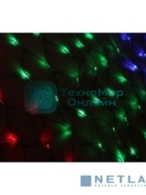 Новогодние светоукрашения Neon-night гирлянда-сеть LED 1х1.5 мМуЛЬТИ с контроллером, 240В