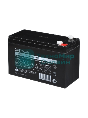 Аккумулятор свинцово-кислотный GoPower LA-1270/security 12V 7Ah клеммы T1/F1 (1/5)