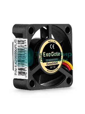 Вентилятор для корпуса ExeGate ExtraSilent ES03010S3P-5 черный, 30 мм, 8500 об/мин, 24 дБ, 3 pin