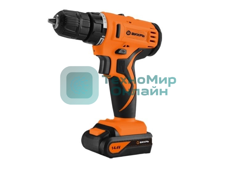 Дрель-шуруповерт Вихрь ДА-14,4Л-2, 14,4 В, 2 Ач, 40 Нм, щеточный
