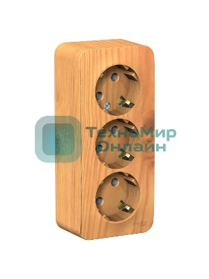 Розетка 3-м ОП Blanca 16А 250В без шторок с заземл. изол. пласт. ясень SchE BLNRA010315