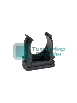 Держатель для труб (клипса) d20мм черный (уп.10шт) Plast EKF derj-z-20b