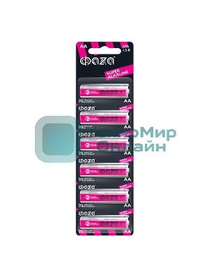 Элемент питания алкалиновый LR 6 Super Alkaline BL-6 (уп.6шт) ФАZА 4895205002043, 1.5 В