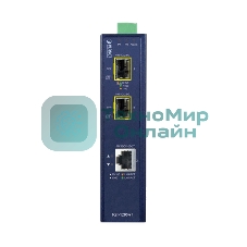 индустриальный медиа конвертер IGT-1205AT  IP30 Industrial 10/100/1000T to 2-Port 100/1000X SFP Gigabit Media Converter (-40 to 75 degree C)