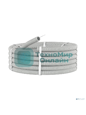 Труба гофрированная ПВХ d25 мм с протяж. сер. (уп. 25 м) ДКС 9192525