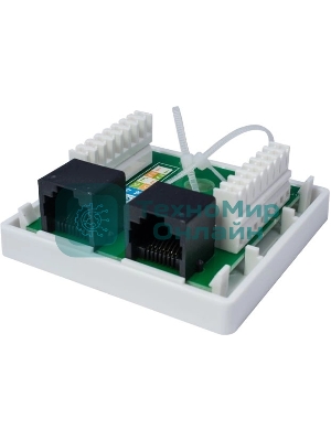 Розетка компьютерная 2-м 8P8C (RJ-45) UTP кат.5E SUPRLAN 10-0309