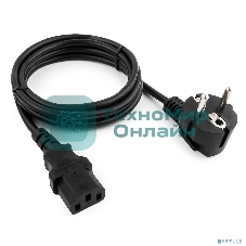 Кабель питания Cablexpert PC-186-1.5-1.5M, Schuko-C13, 3x1.5мм2, 10A, с заземлением, медь, 1.5м, черный, пакет