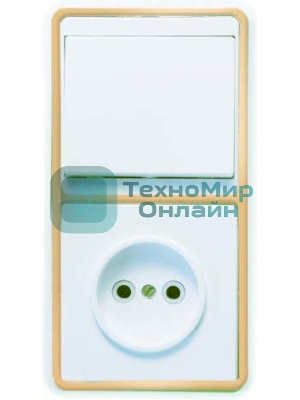 Блок Кунцево-Электро БКВР-037 Бэлла (1-кл. выкл. + розетка) зол.