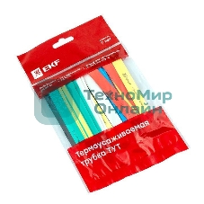 Термоусаживаемая трубка EKF tut-n-12 ТУТ 12/6 набор:7 цветов по 3шт. 100мм. EKF PROxima