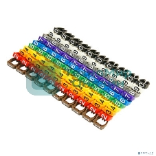 Элемент цифровой кодировки комм. шнуров Cabeus, Ø 5,5, цифра: 0-9, красный, оранжевый, желтый, голубой, белый, черный, 100 шт