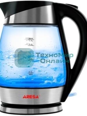 Электрочайник Aresa AR-3441 серебристый, 1.7 л, 2000 Вт, скрытый нагревательный элемент