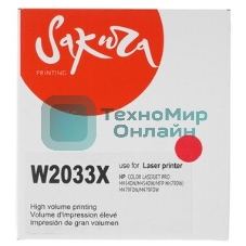 Картридж лазерный Sakura W2033X (HP 415X) для HP LaserJet Pro M454, MFP M479, пурпурный, 6000 к.