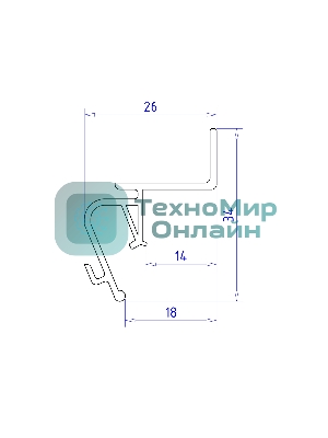 Алюминиевый профиль Ambrella light GP4100BK черный 2000*26*34