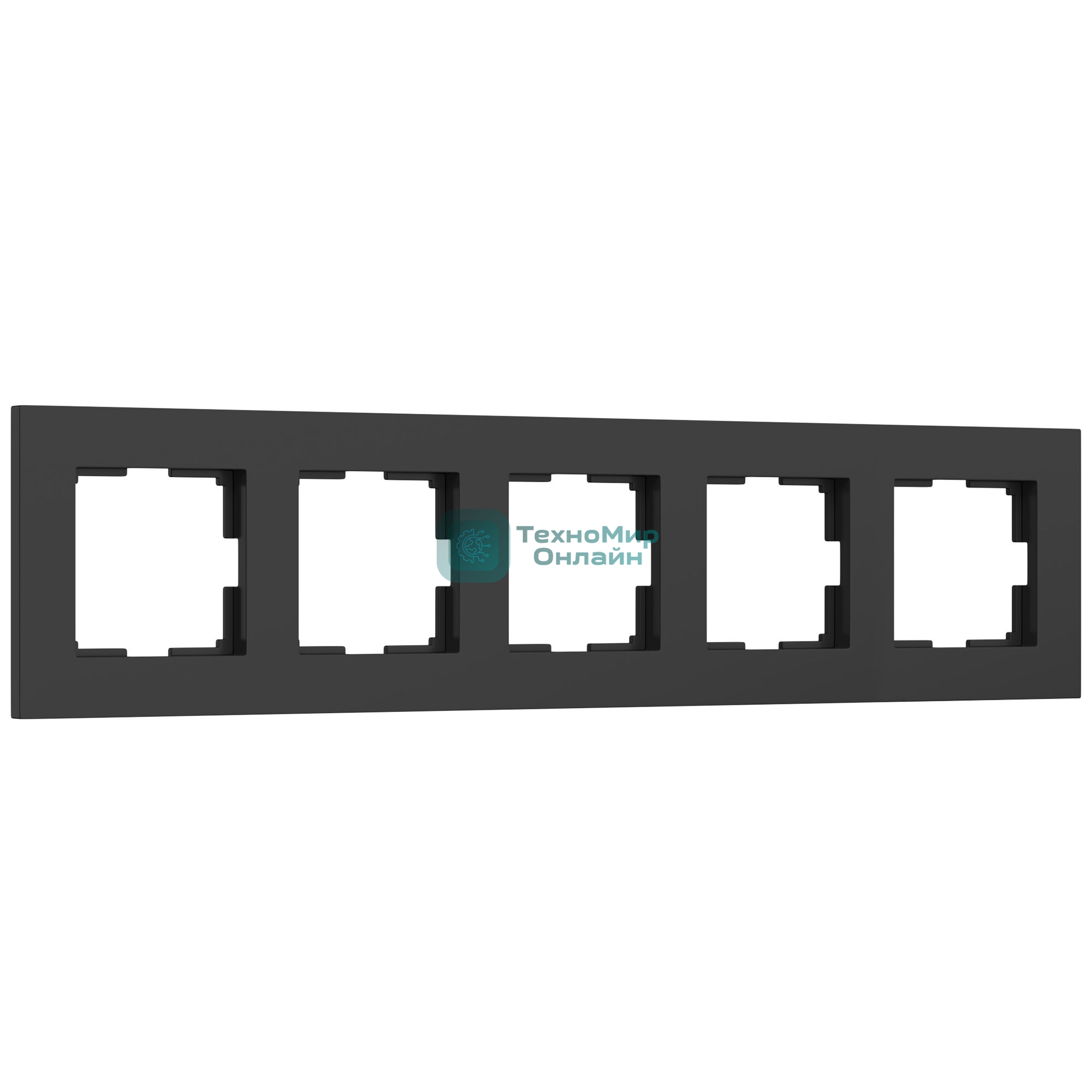 Рамка на 5 постов Slab (черный софт) W0052908