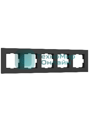 Рамка на 5 постов Slab (черный софт) W0052908