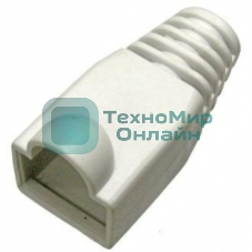 Защитные колпачки для кабеля 6,0мм cat.5, на соединение коннектора с кабелем, белый, 100 шт. в пчк