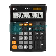 Калькулятор настольный Deli EM888 черный 12-разр.
