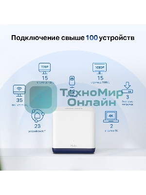 Система Mercusys MESH AC1900 Whole Home Mesh Wi-Fi System, 3× Internal Antennas, 3×Gb ports (WAN/LAN) (3-pack)