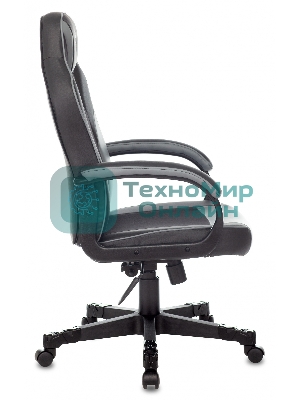 Кресло Бюрократ Zombie GAME 17 черный/серый, экокожа, 120 кг, механизм качания