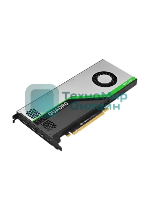 Видеокарта PNY NVIDIA Quadro RTX 4000 (Turing TU106), 8GB GDDR6/256 bit, , 3xDP, DisplayPort-DVI-D, USB Type-C, 1xStereo, 1xSync,PCI Express 3.0 16x VCQRTX4000BLK-1