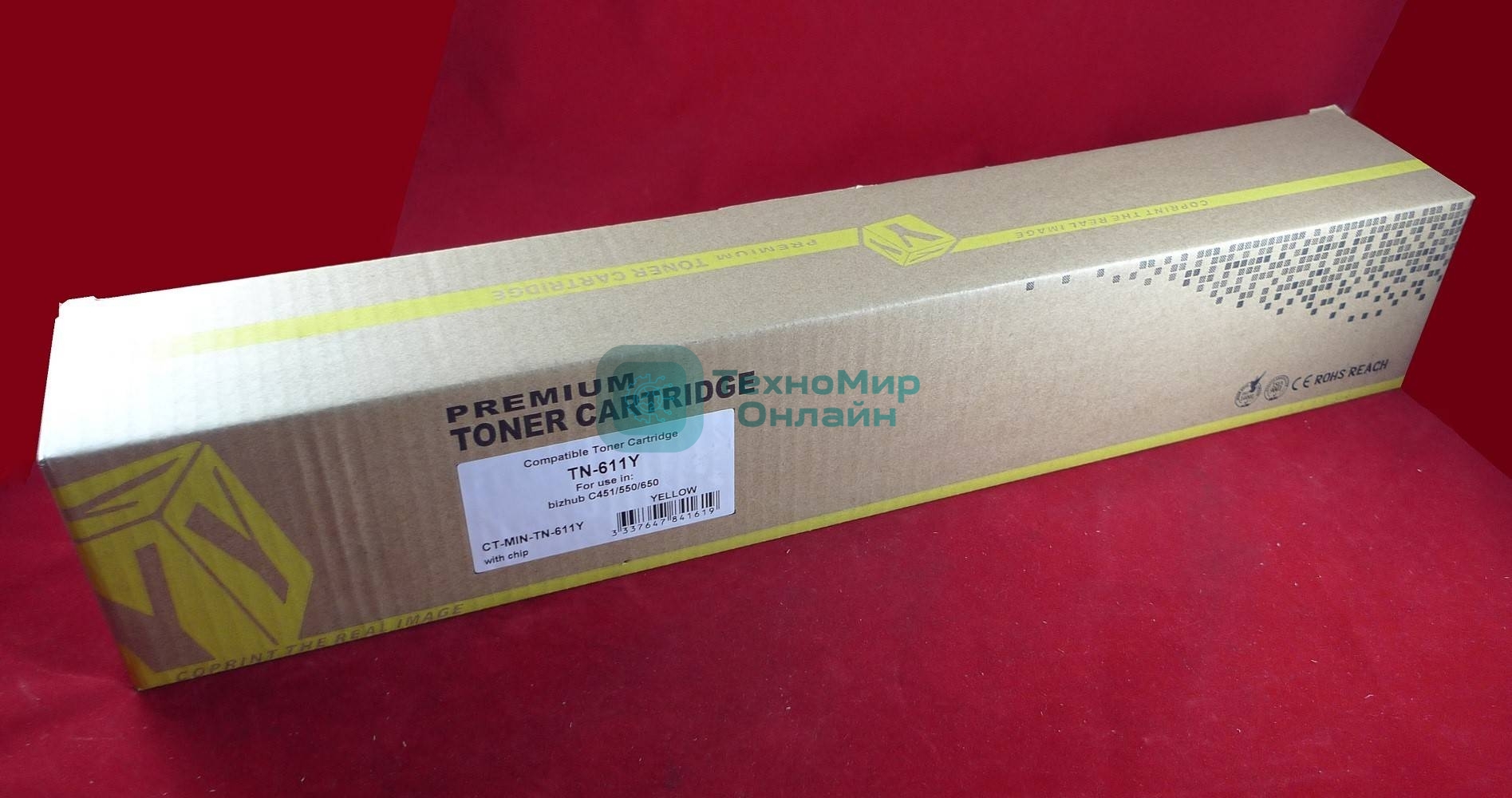 Тонер Konica-Minolta bizhub C451/C550/C650 желтый TN-611Y (туба, 390г) JPN