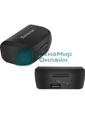 Наушники TWS Defender Twins 639 черный, внутриканальные, Bluetooth, до 4 ч
