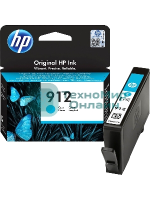 Картридж струйный HP 912 3YL77AE голубой (315стр.) для HP OfficeJet 801x/802x