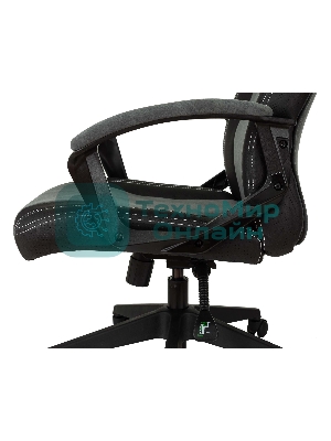 Кресло игровое Бюрократ Zombie Hero серый текстиль/эко.кожа крестов. пластик