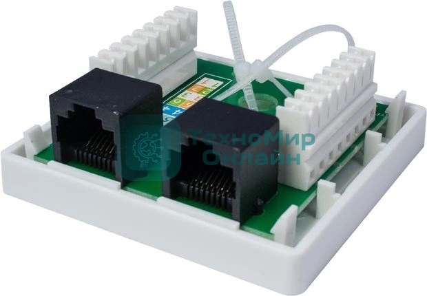 Компьютерная розетка 8P8C (RJ-45), UTP, Cat.6, 2 порта