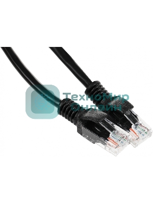 Патч-корд UTP Cablexpert PP12-3M/BK 5e, 3м, литой, многожильный, черный