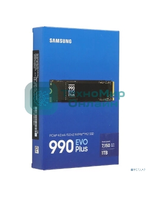 Накопитель SSD Samsung 990 EVO Plus, 1024 Gb, M.2 2280, PCIe 4.0 x4, NVMe, R/W 7150/6300