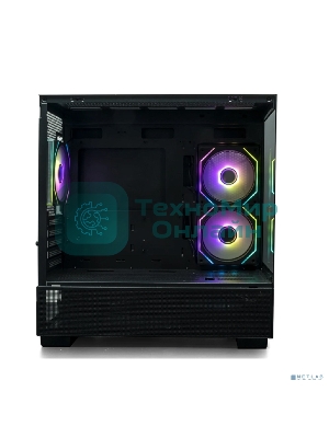 Компьютерный корпус XASTRA Q500M 3ARGb-C10 Black mATX/Aquarium/Screewless/ 3x120мм ARGb PWM FM fans/Argb+PWM HUB 10port/ Q500M-3FM12A-C10