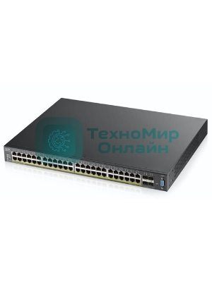 Коммутатор Zyxel XGS2210-52HP, 48 port Gigabit L2 managed PoE+ switch, 375 Watt, 4x 10G