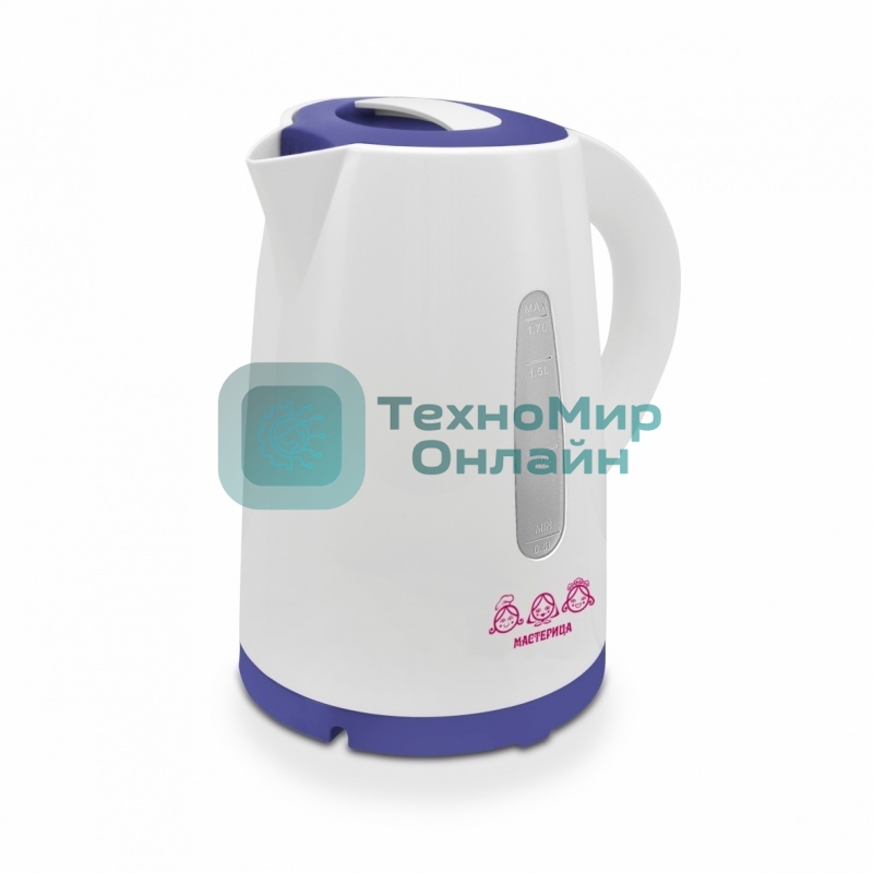 Чайник электрический Мастерица ЕК-1701M белый/фиолетовый