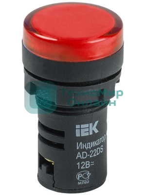 Арматура светосигнальная AD-22DS 12В AC/DC красн. IEK BLS10-ADDS-012-K04