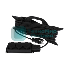 Удлинитель-шнур на рамке Rexant КГ 3х1.5, 20 м, 3 гнезда, морозостойкий, с/з, 16 А, 3500 Вт, IP44 (Сделано в России)