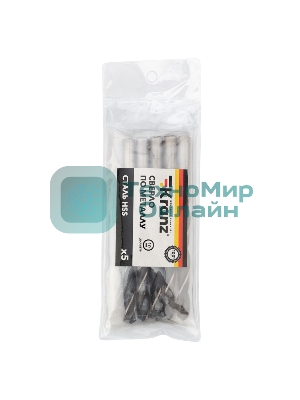 Сверло по металлу Kranz 10,0 мм HSS (5 шт. в упаковке) DIN 338