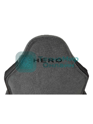 Кресло игровое Бюрократ Zombie Hero серый текстиль/эко.кожа крестов. пластик