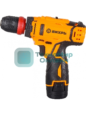 Дрель-шуруповерт Вихрь ДА-12Л-2КC, 12 В, 2 Ач, 30 Нм, щеточный