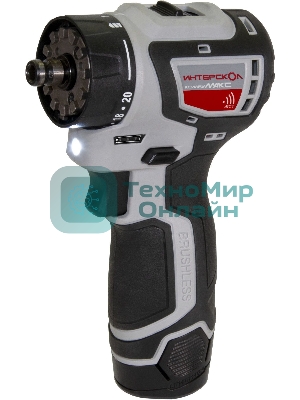 Дрель-шуруповерт ИНТЕРСКОЛ ДА-10/12В 36, 12 В, 2 Ач, 36 Нм, бесщеточный