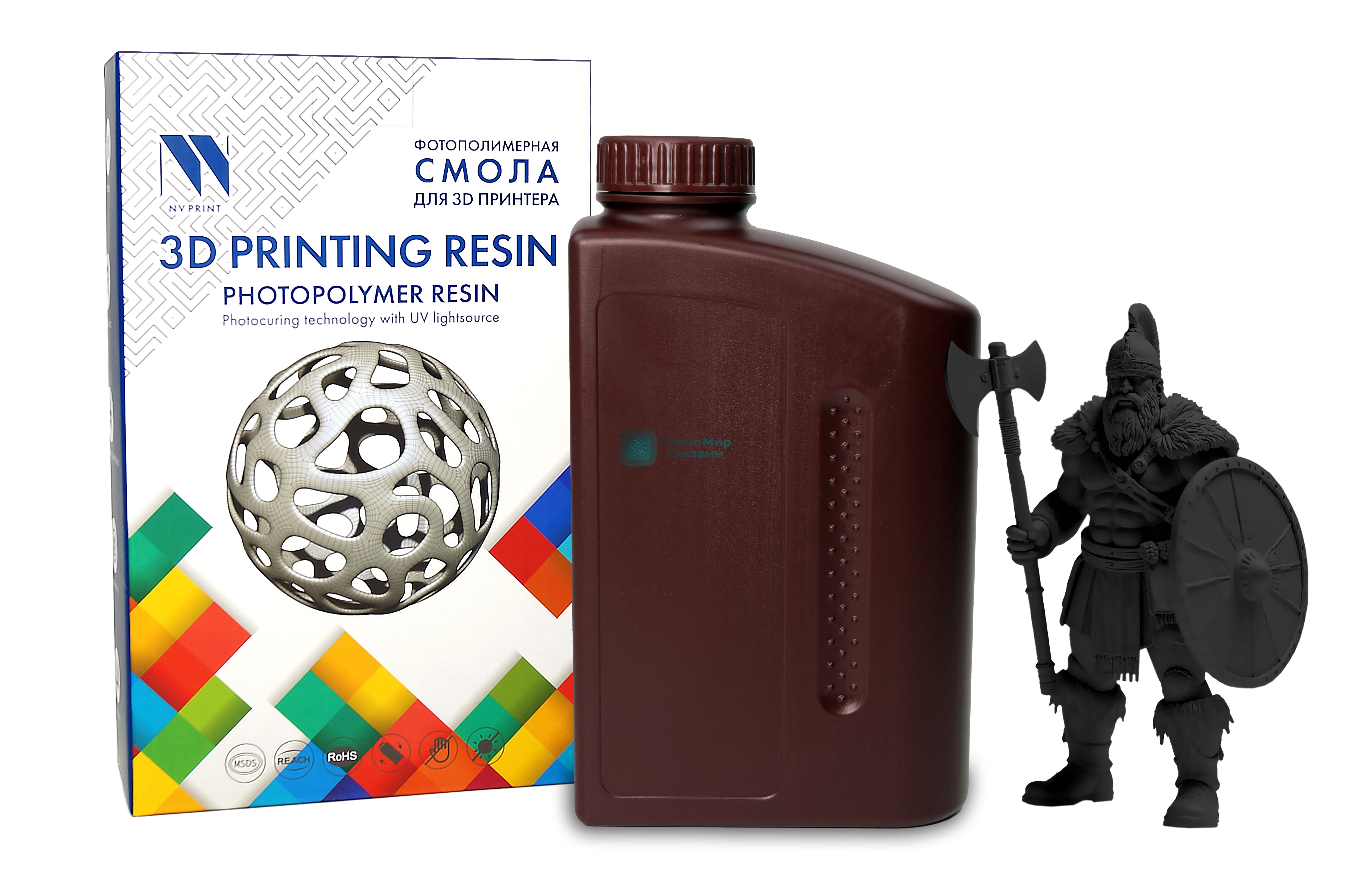 Фотополимерная смола NVPrint Plant Based Resin черный для 3D печати 1 кг (бут)