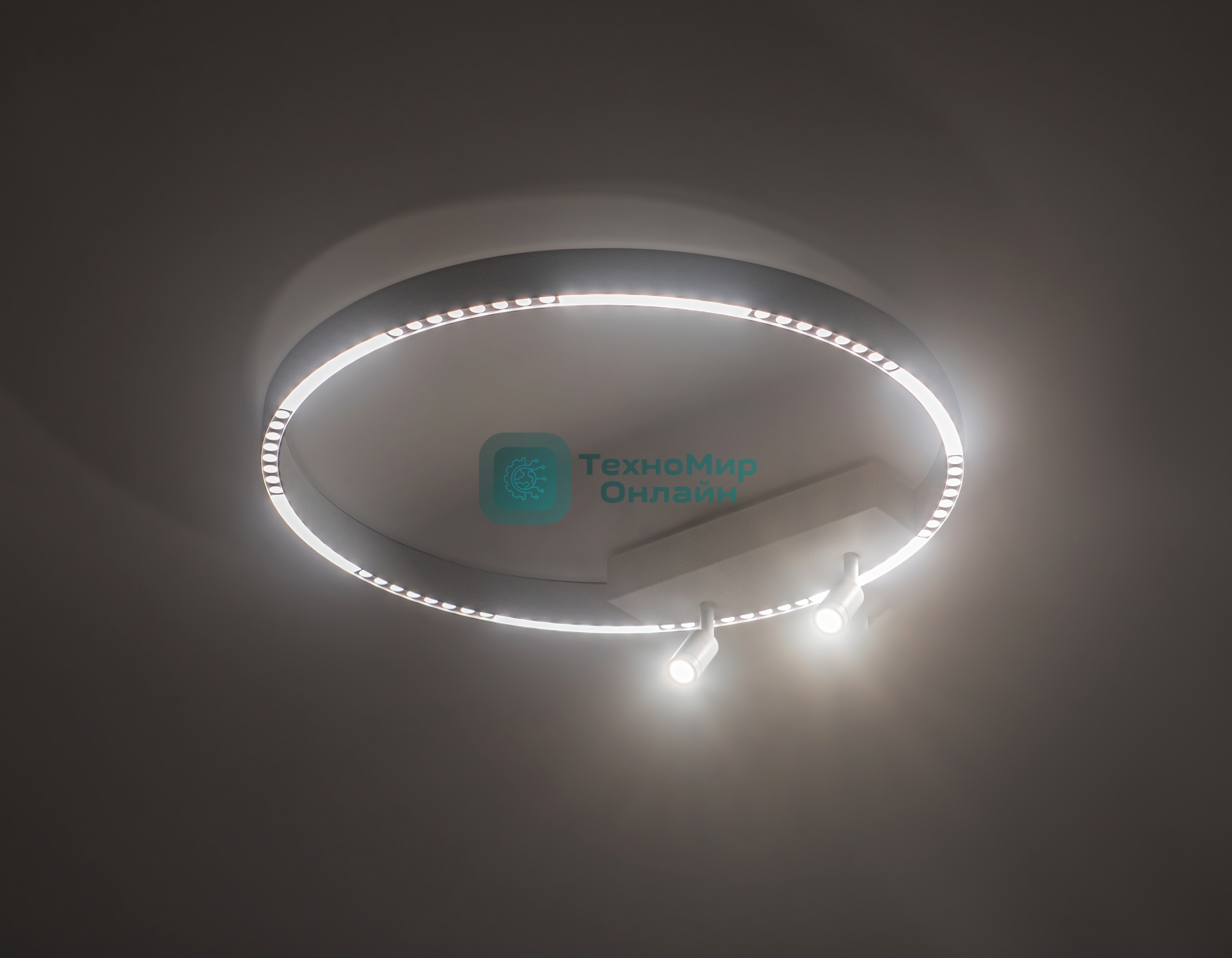 Потолочный светодиодный светильник Ambrella light FL5807/1+2 WH белый 40W 3000K/4200K/6400K D600*95 (без ПДУ)